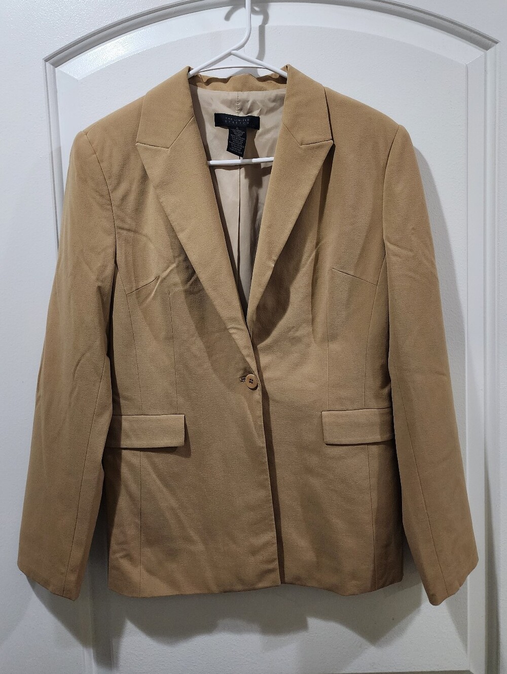 The Limited Women's Tan Single Button Suit Blazer Jacket Workwear Small S